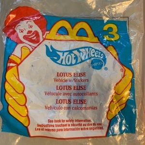 Vintage NIP Hot Wheels Lotus Elise w/ Stickers 3 Diecast Mattel McDonalds Toy